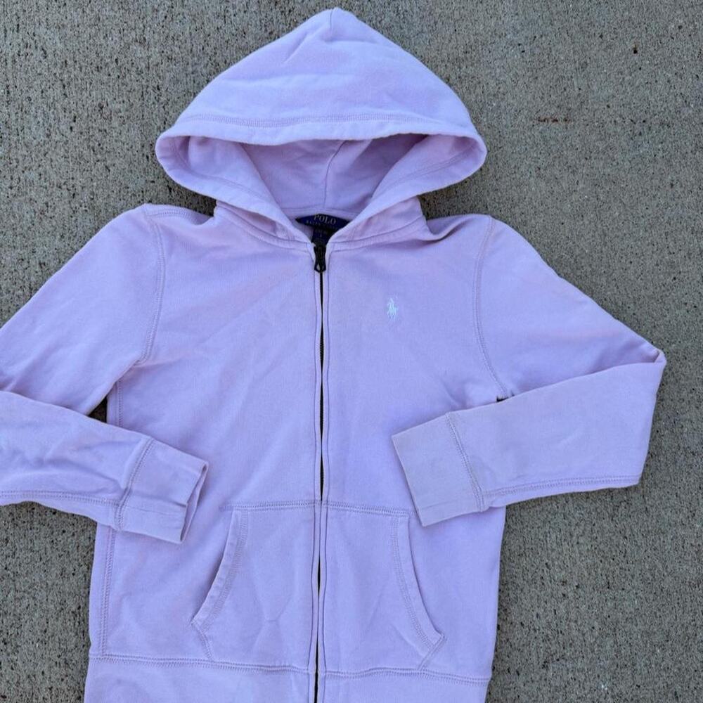 Pink polo ralph lauren zipup hoodie womens xxs